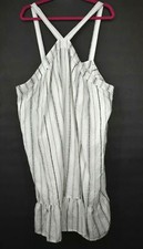 Loft Plus Women White Cotton Sleeveless Ruffle Hem Beach Striped Halter Dress 24