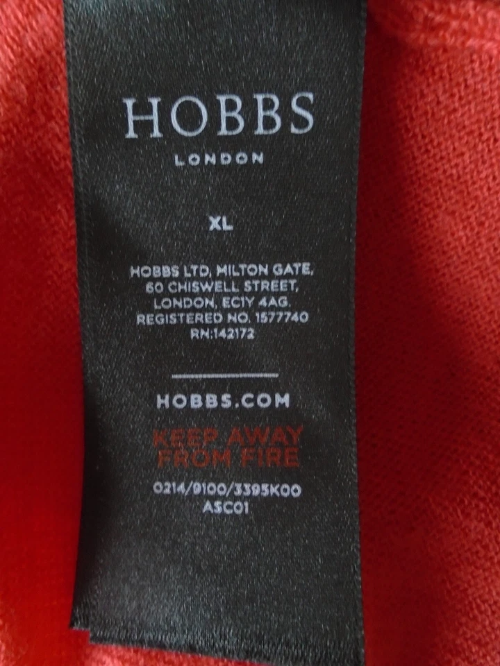 Hobbs Gina Cardigan coral orange wool blend button front sweater Size XL vgc - Image 4 of 4