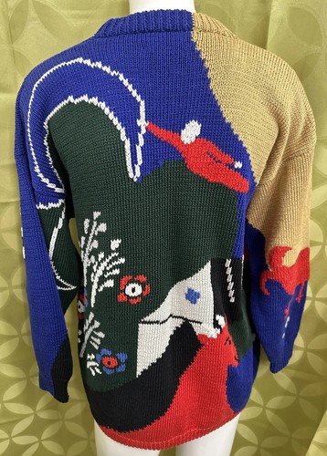 M Vintage 1989 BEREK MARTA D. NYC Pima Cotton FOLKLORE Sweater LOW MILES Uruguay - Picture 9 of 15