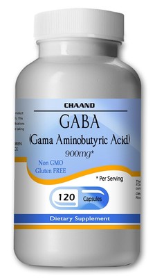 GABA 800mg High Potency 120 Capsules Big Bottle Gama Aminobutyric Acid By Chaand