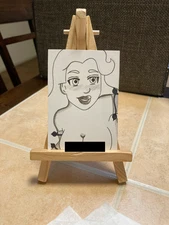 ACEO Original Mixed Media Painting Art Card ATC Pinup Batman Poison Ivy 19