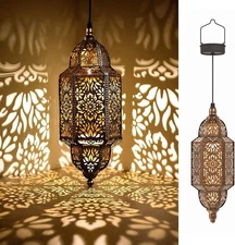 Hanging Moroccan Solar Lights Outdoor Garden Decorative Solar Lantern Waterproof