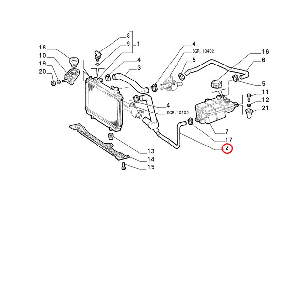 Flexibler Heizungsanschlussschlauch Fiat Brava - Bravo - Marea Original 46405740-image