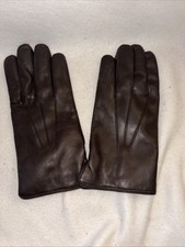 Madova Firenze Leather Gloves Mens 10 Brown Cashmere Lined Italy Luxury Elegant