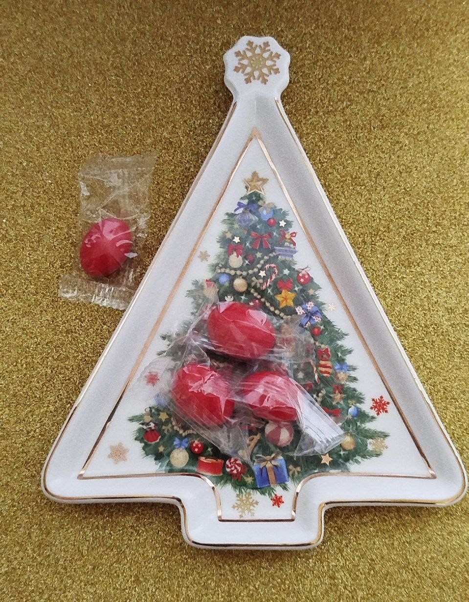 Brandani Vassoietto Albero New Bone Chine 16x21,5 cm Christmas, foto 3