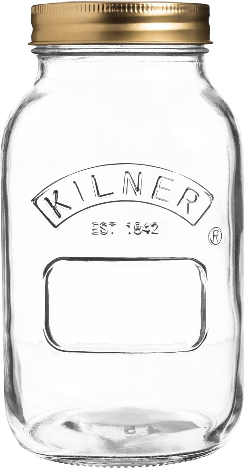 Preserve Jar 1L (1000Ml) round Glass Screw Top Lid Preservation Storage Jar for