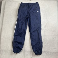 VTG 90's Adidas Blue Windbreaker Sweatpants Track Pants Striped Men's Small