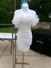 FASHION NOVA WHITE RUFFLE MINI DRESS M