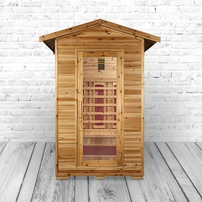 Helsinki Alpha Infrarotkabine 2-3 Personen Hemlock Holz Farblicht & Bluetooth