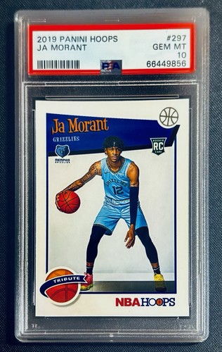 2019 JA MORANT PANINI HOOPS TRIBUTE ROOKIE #297 PSA 10 GEM MINT