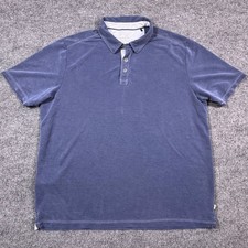 Tommy Bahama Mens XL Blue Tencel Lyocell Blend Short Sleeve Pique Polo Shirt
