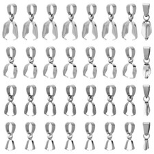 40 pcs 304 Stainless Steel Pinch Bail Clasp Connectors for Pendants Necklace Jew