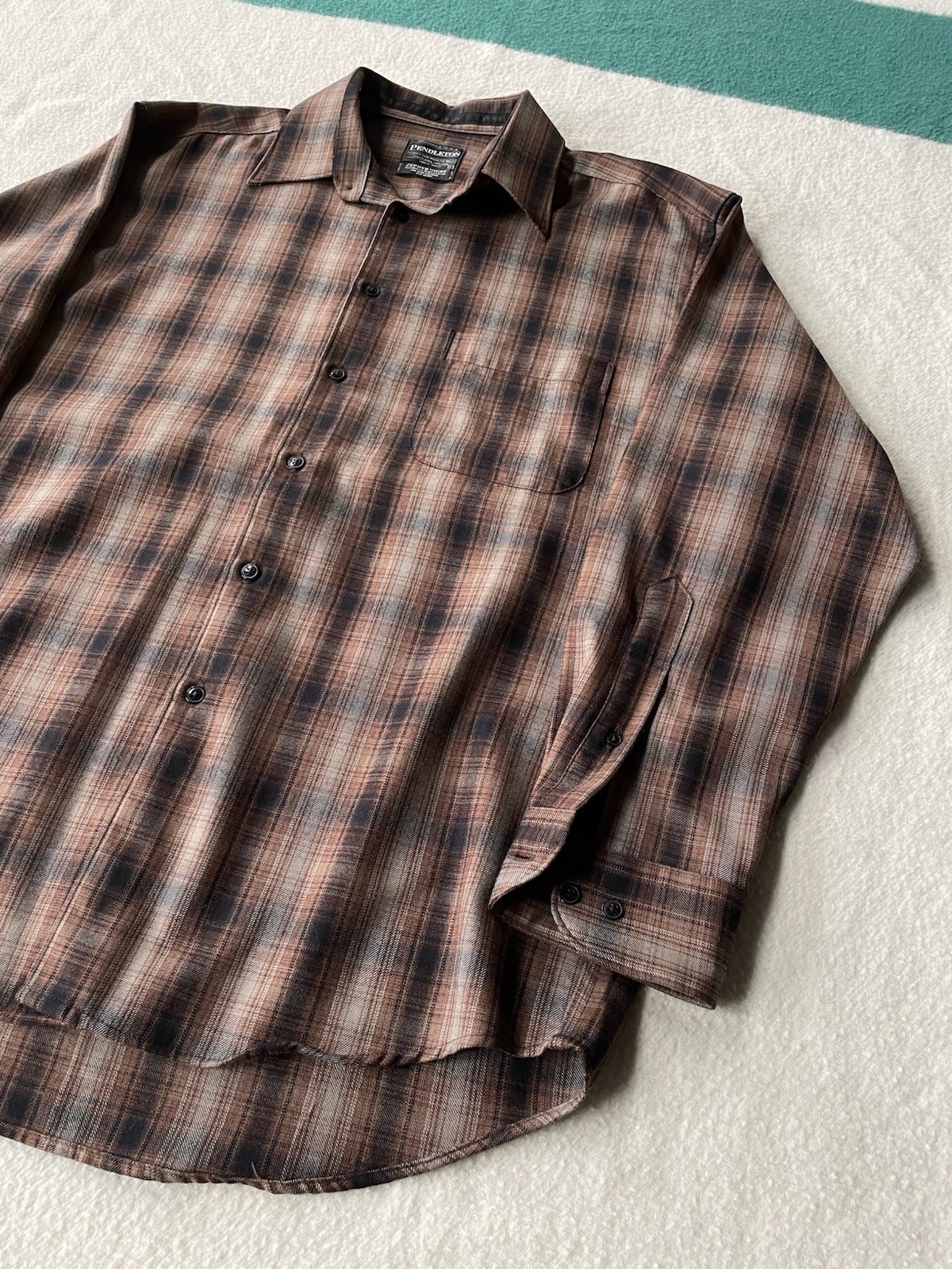 Authentic Pendleton Shadow Plaid Zephyr Shirt Bla… - image 3