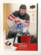 2020 UD Team Canada Juniors Premium Auto JEREMIE POIRIER 193/199 Patch Card# 17