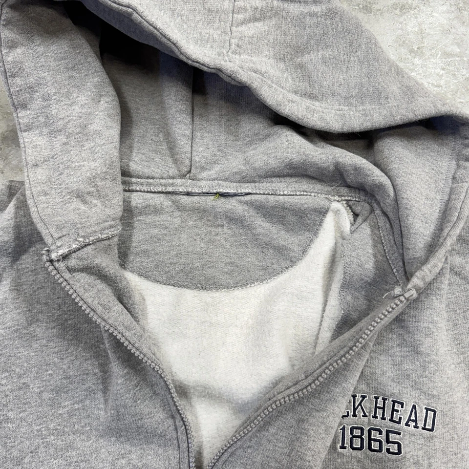 Толстовка с капюшоном мужская Duck Head 2XL серая на молнии 1865 вышитая флисовая с подкладкой толстовка - Изображение 4 из 4