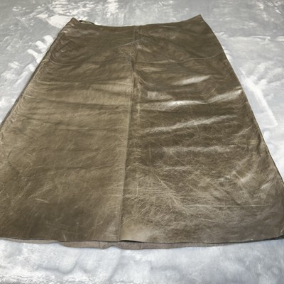 BANANA REPUBLIC WOMENS LEATHER SKIRT SZ RN 54023 CA 17897 Brown