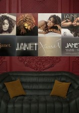 FOUR JANET JACKSON 2-SIDED 12x12 POSTERS VIRGIN RECORDS