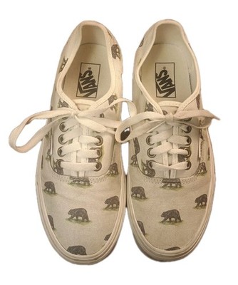Vtg Vans Authentic Men's 7 Women's 8.5 Outdoors California Bear Canvas sneakers