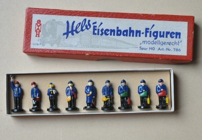Hels Eisenbahn Figuren Spur HO 9 Stück DDR Art.Nr. 786 in OVP