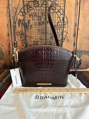 NWT BRAHMIN MINI DUXBURY Brown Melbourne LEATHER HANDBAG- NEW