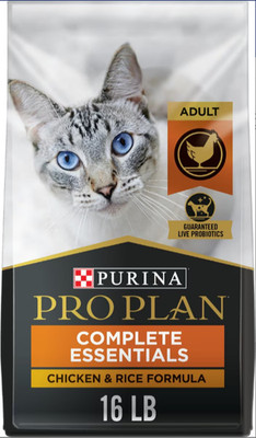 Purina Pro Plan Complete Essentials Adult Chicken & Rice Dry Cat Food, 16 lb bag