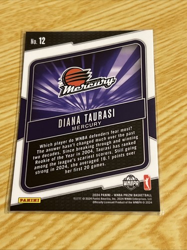 2024 Panini Prizm WNBA Fearless #12 Diana Taurasi - Picture 2 of 2