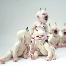 New Baby Resin Statue Halloween Infant Figurine Terrifying Decoration For Party 