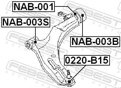 ✅Fits FEBEST NAB-001 FRONT LEVER SILENT BLOCK WITHOUT UNISSAN ALMERA ⭐UK Seller⭐