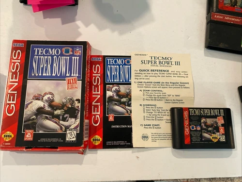 Tecmo Super Bowl III Sega Genesis Complete in Box