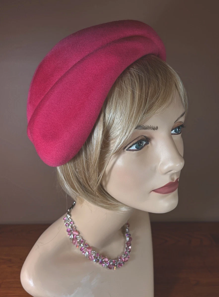 Vintage Lee Bury Dallas Wool Beret Heather Tam Pink Plaid Womens Hat Mod/GoGo Beret 1960s Vintage Hats for Women for sale | eBay main image 4