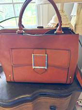 Steve Madden Brown Satchel Top Handle Bag, Zi...