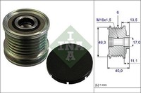 INA Generatorfreilauf FüR Citroen BERLINGO,C4 I II,C5 III,DS3,DS4,DS5