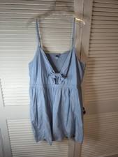 Fit & Flare Knotted Cutout Jean Cami Mini Dress Size 4X