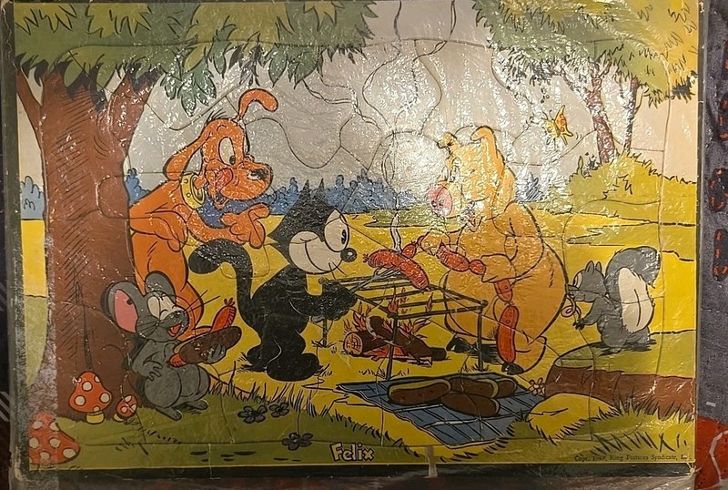 Vtg 1949 KING FEATURES SYNDICATE FELIX Frame Tray Puzzle RARE