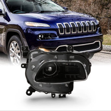 - Fits 2014-2018 JEEP Cherokee Hid/Xenon Type Projector Black Headlight Headla