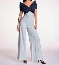 Tuta intera donna elegante jumpsuit da cerimonia con pantaloni palazzo
