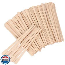 JANYUN 200 Pcs Wooden Eyebrow Waxing Sticks with Handle for Hair Removal - Fa