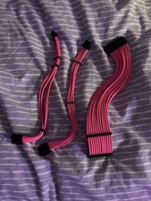Gaming PC PSU Power Supply Unit extension Cable For GPU PSU Motherboard Pink