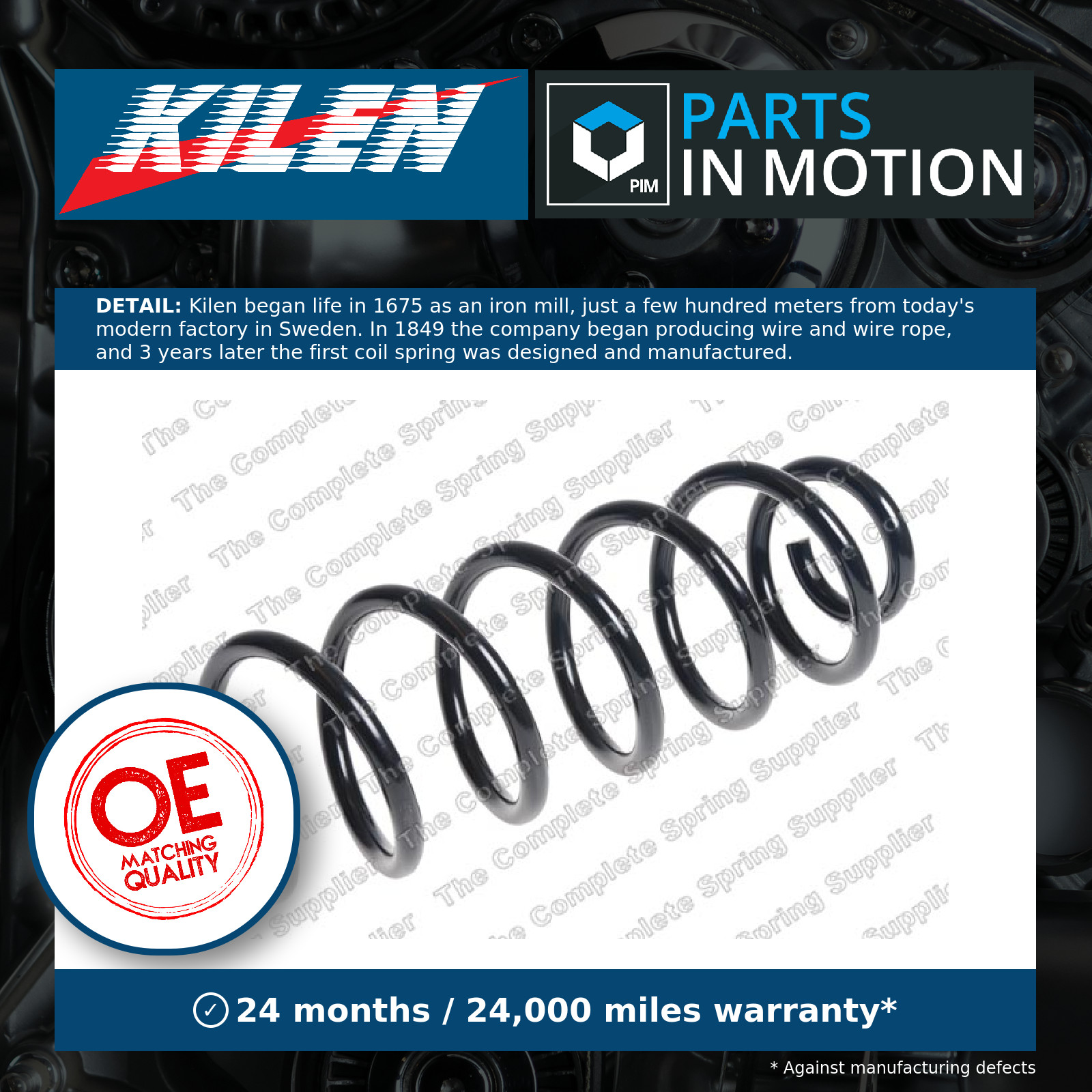 Coil Spring Rear 63531 Kilen Suspension 3C0511115M Genuine Quality Guaranteed