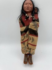Vintage 1920  s SKOOKUM BULLY GOOD INDIAN Doll 11  with papoose