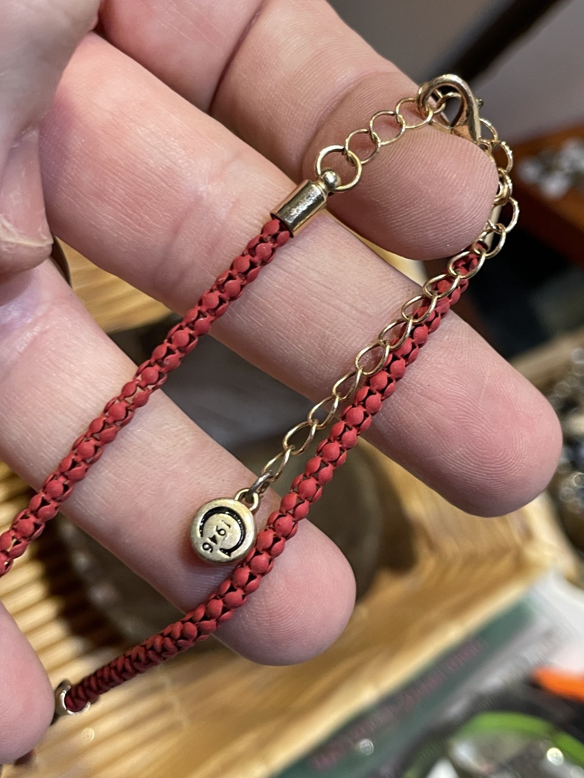 SIGNED C1946 RED PAINTED LOOPS HEAVY DANGLES BIG … - image 4