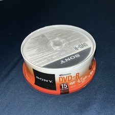 Sony DVD-R 15 Pack 4.7 GB 120 Min Blank AccuCORE Media DVD Discs Sealed New