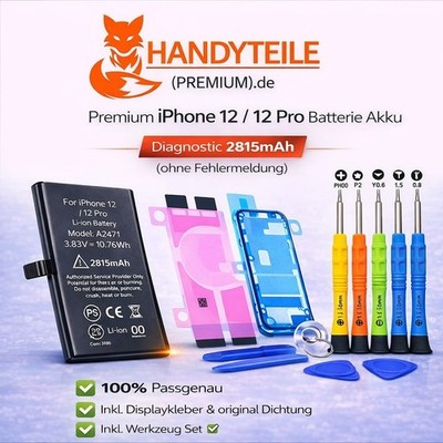 Für iPhone 12 / 12 Pro Batterie Akku Premium Diagnostic 2815mAh inkl. Klebeset