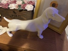 Off White Dachshund Sausage Fog Figure Ornament