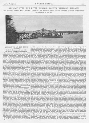 Viadukt über River Barrow in County Wexford antiker technischer Druck 1905