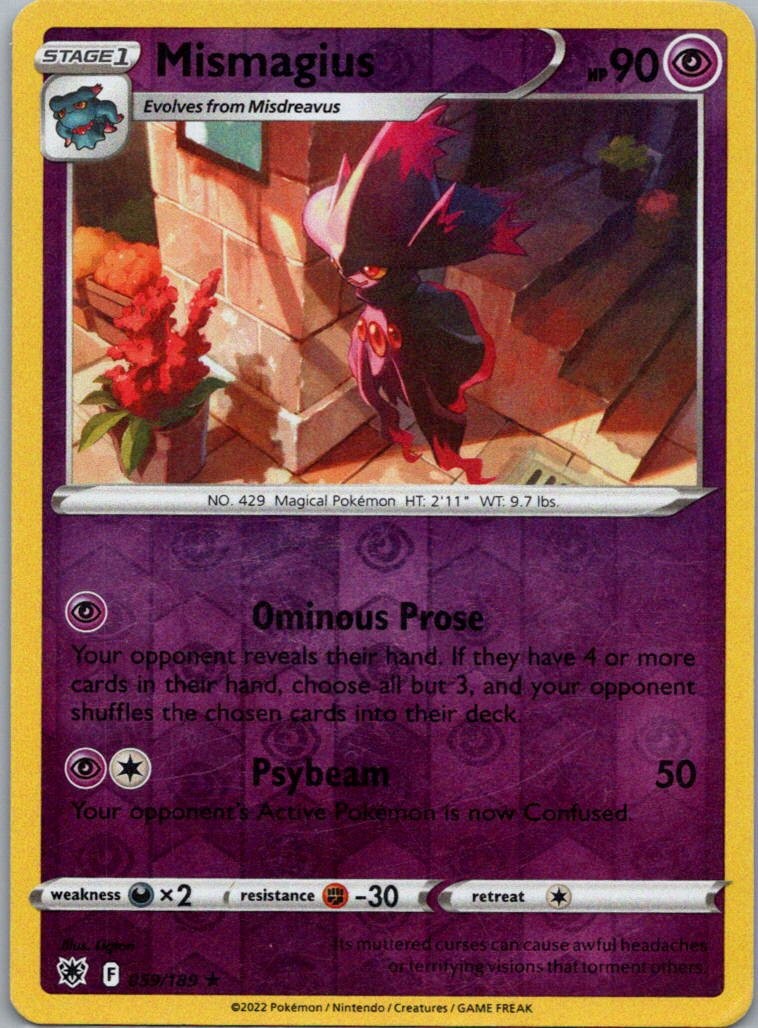 Pokemon TCG Mismagius 059/189 Astral Radiance Rev Holo LP [45YMMI]