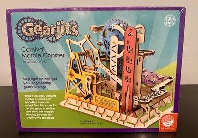 MindWare Gearjits -Carnival Marble Coaster 3D DIY Wooden Puzzle *NEW/SEALED*
