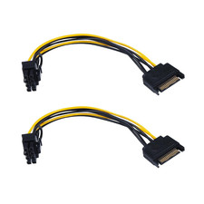 15 Pin SATA Male to 8 Pin Pci-Express Female Video Card Power Adapter Cable