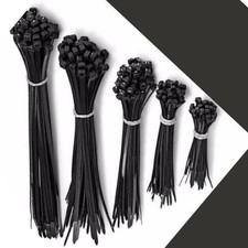 BLACK CABLE TIES ZIP TIES LONG SHORT SMALL THICK THIN LONG WRAP ZIPER