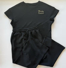 Minky Couture Black Pajamas 2 Piece Set